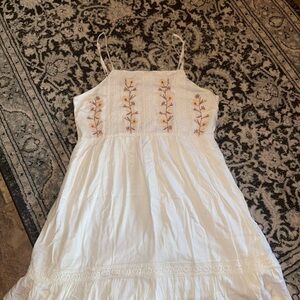Embroidered White Kids Dress